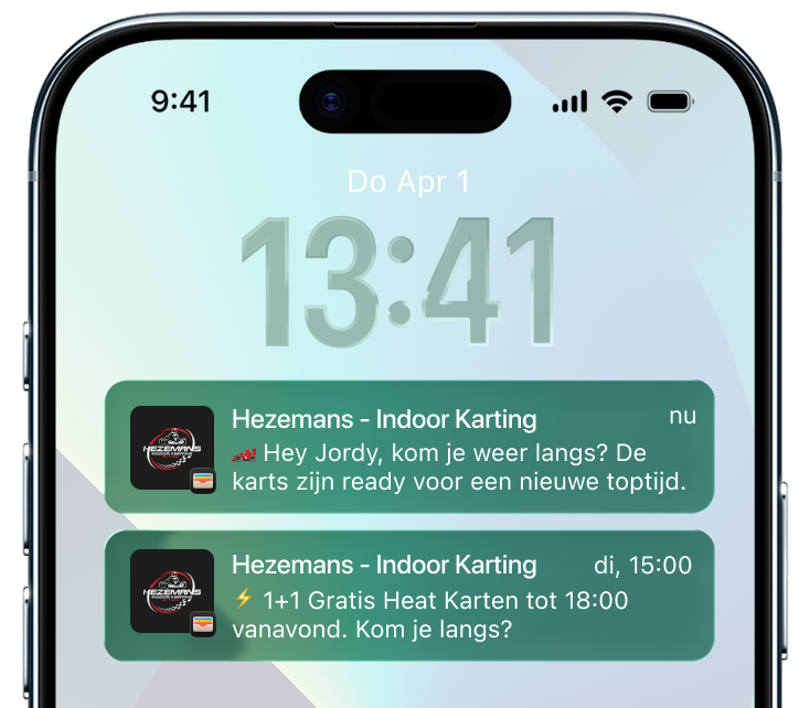 Pakkie-notificaties op het vergrendelscherm van een telefoon
